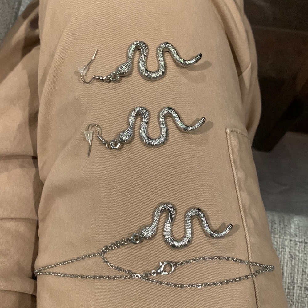 Snake earrings and pendant set